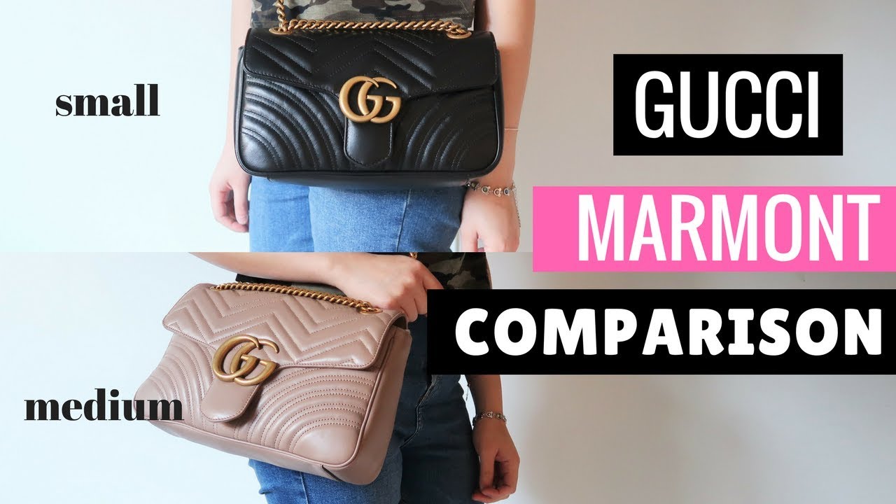 Size Comparison of the Gucci Marmont Mini & Small Crossbody